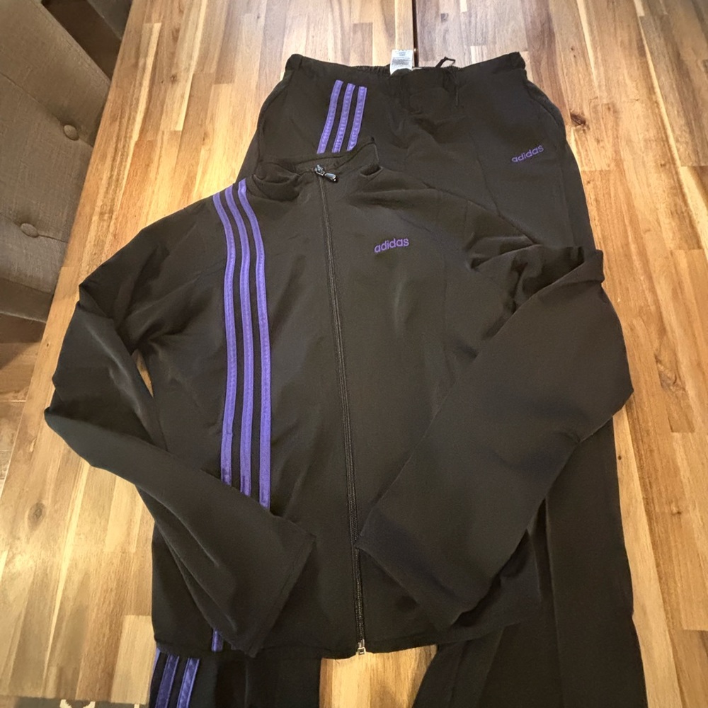 Adidas Track suit black and purple Size medium